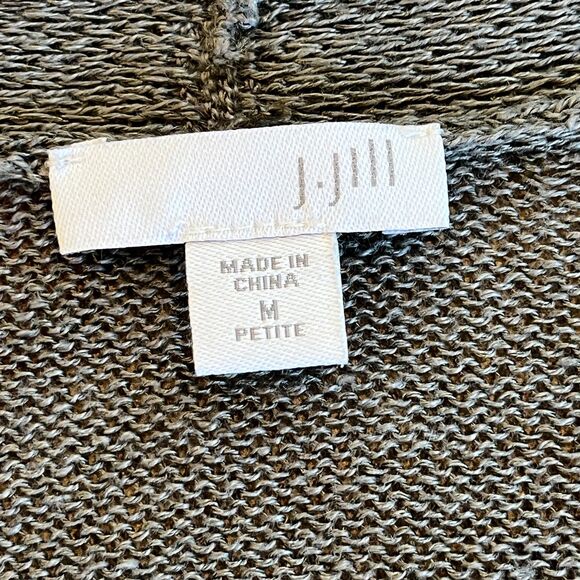 J.Jill Olive Green Long Cardigan Petite Medium Linen Blend - Picture 4 of 7